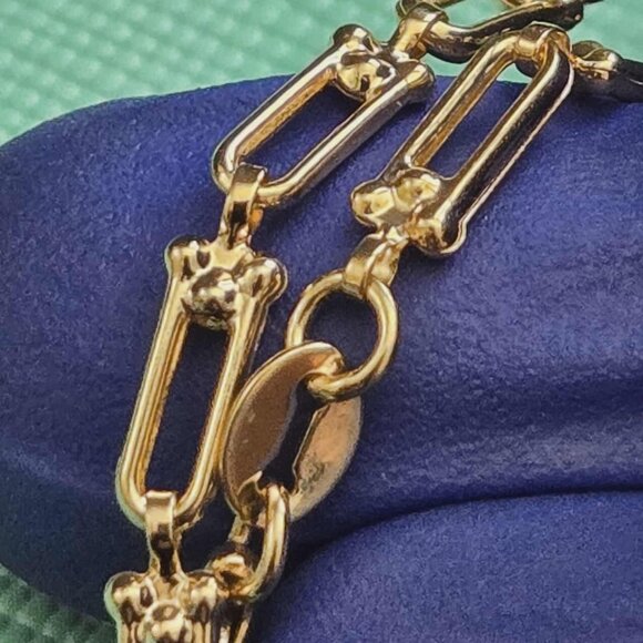 18k bracelet - flat hardware style real gold - Picture 4 of 14